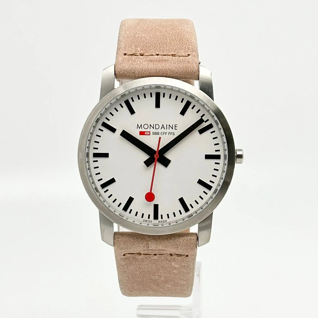 Front Full View Of Mondaine A638.30350.16SBG Stainless Steel Watch Display Model Condition {Product Condition}
