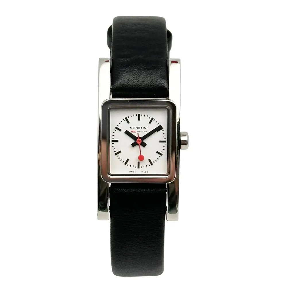Front Full View Of Mondaine A666.30325.11SBB Stainless Steel Watch Pre Owned Condition {Product Condition}