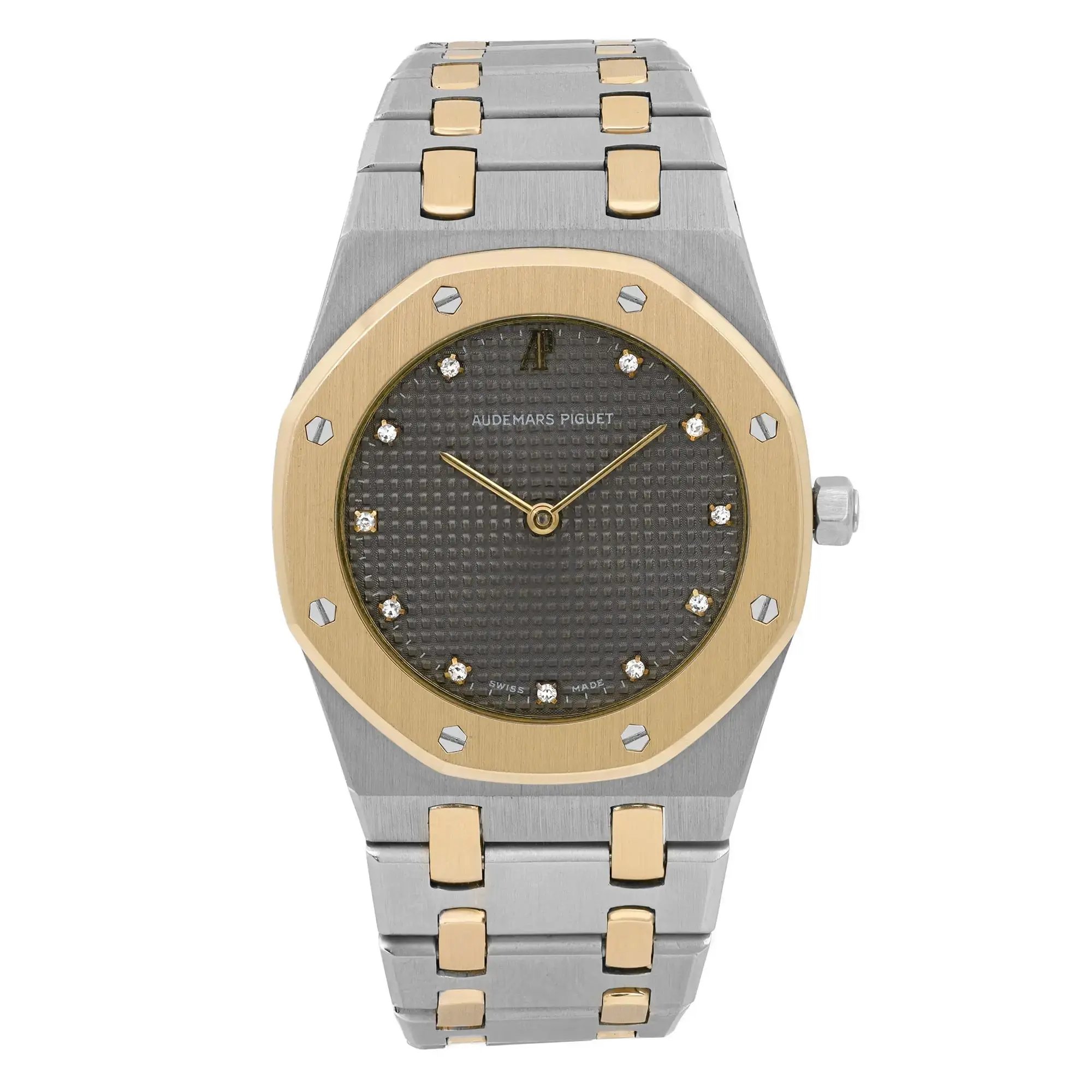 Front Full View Of Audemars Piguet 56303SA Stainless Steel Watch Pre Owned Condition Good