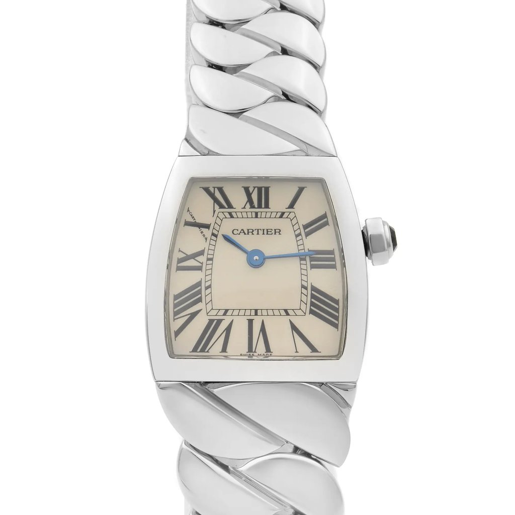 Up Close Front Facing Picture Of Cartier W660012I Stainless Steel Watch Pre Owned Condition