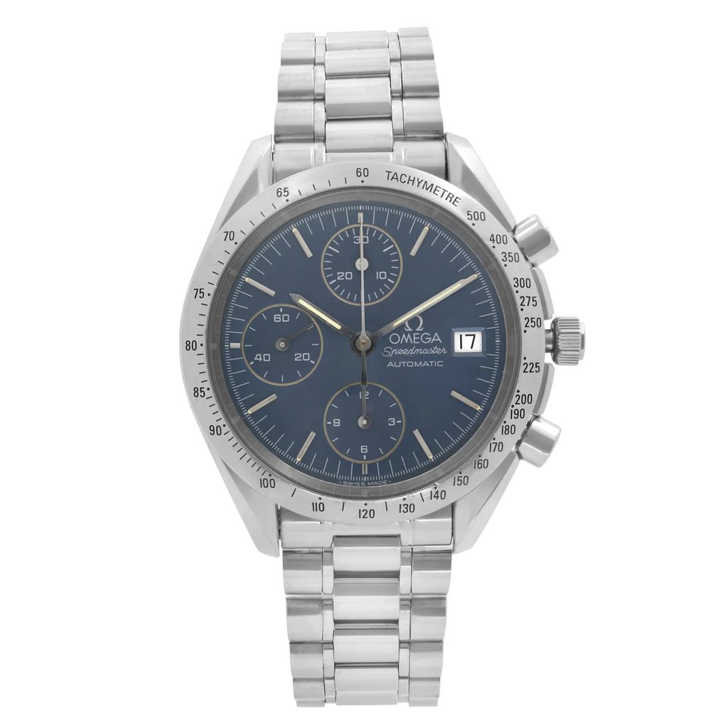 Front Full View Of OMEGA 3511.80.00 Stainless Steel Watch Pre Owned Condition {Product Condition}
