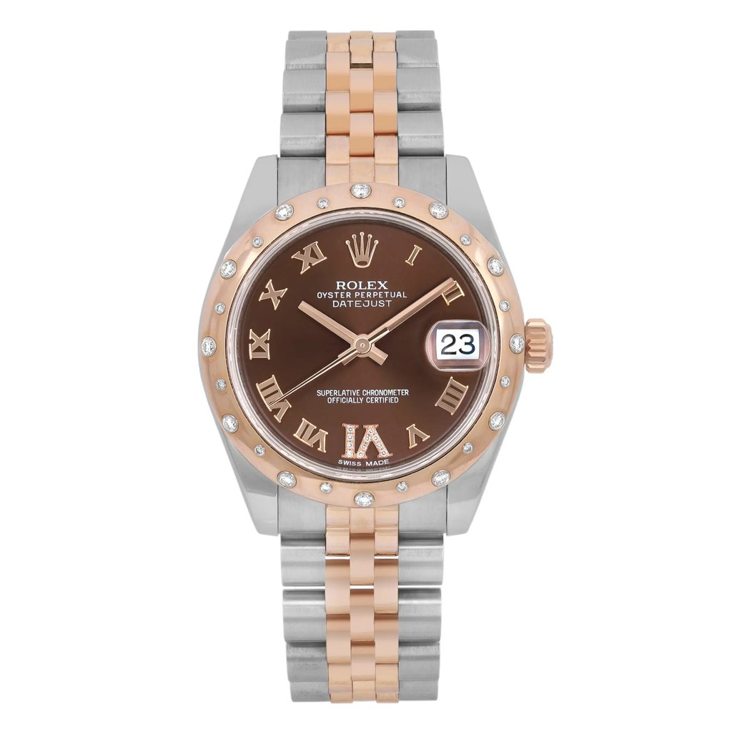 Front Full View Of Rolex 178341 Stainless Steel Watch Pre Owned Condition Good