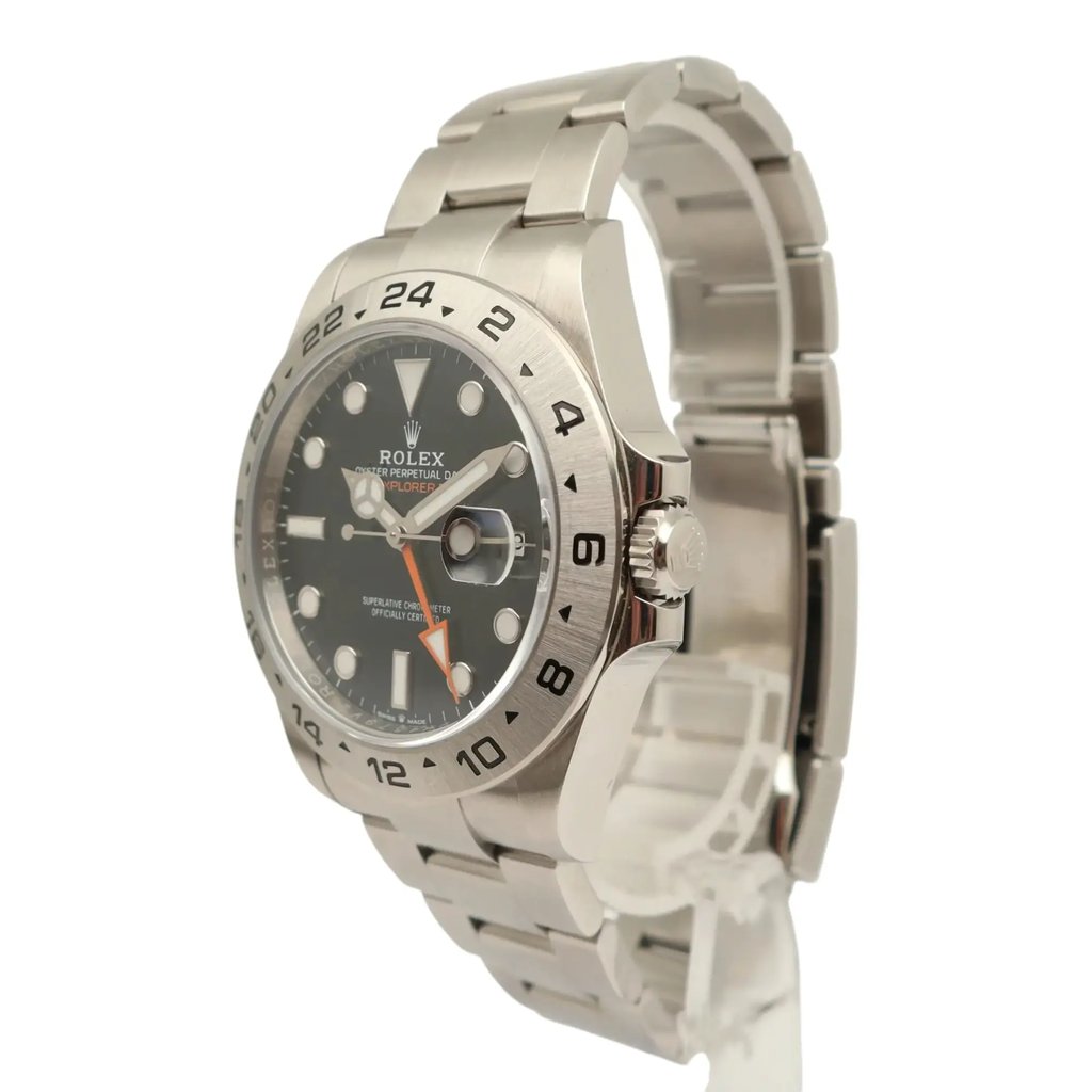 View Of Crown Facing Side Of Rolex 226570 Stainless Steel Watch Pre Owned Condition