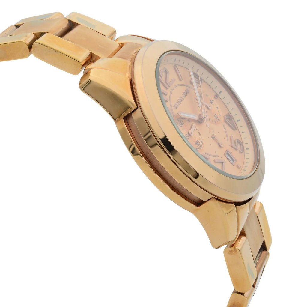 View Of Opposite Crown Facing Side Of Michael Kors MK5727 Stainless Steel Watch Pre Owned Condition