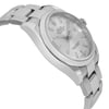 An image of a pre-owned wristwatch from a side profile view, opposite the crown. The watch features a stainless steel band and a silver dial with visible hour markers and hands. The angle highlights the watch's sleek design, showcasing the bracelet links and the case's polished finish. The photograph is taken from a close distance, emphasizing the watch's details and craftsmanship.