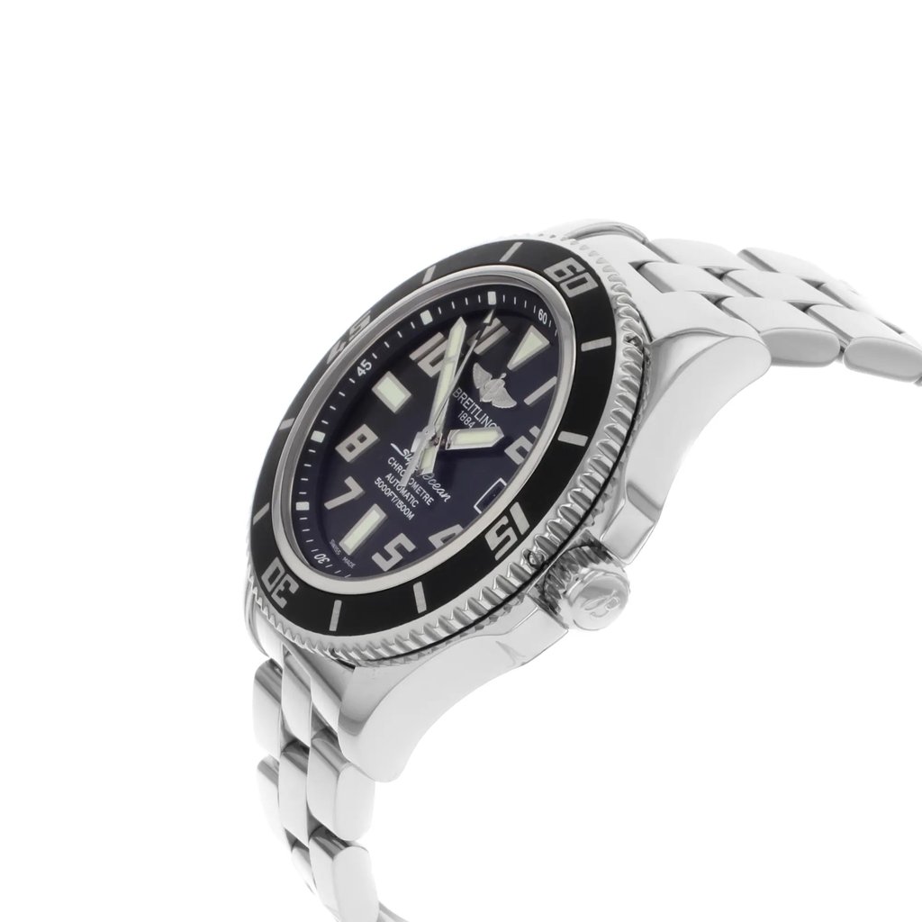 View Of Crown Facing Side Of Breitling A1736402/BA28-161A Stainless Steel Watch Pre Owned Condition