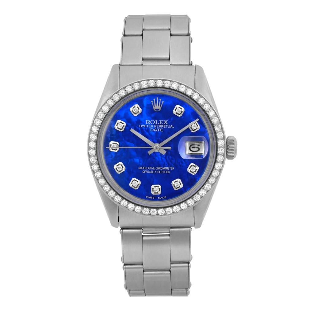 Front Full View Of Rolex 1500 Stainless Steel Watch Pre Owned Condition Good