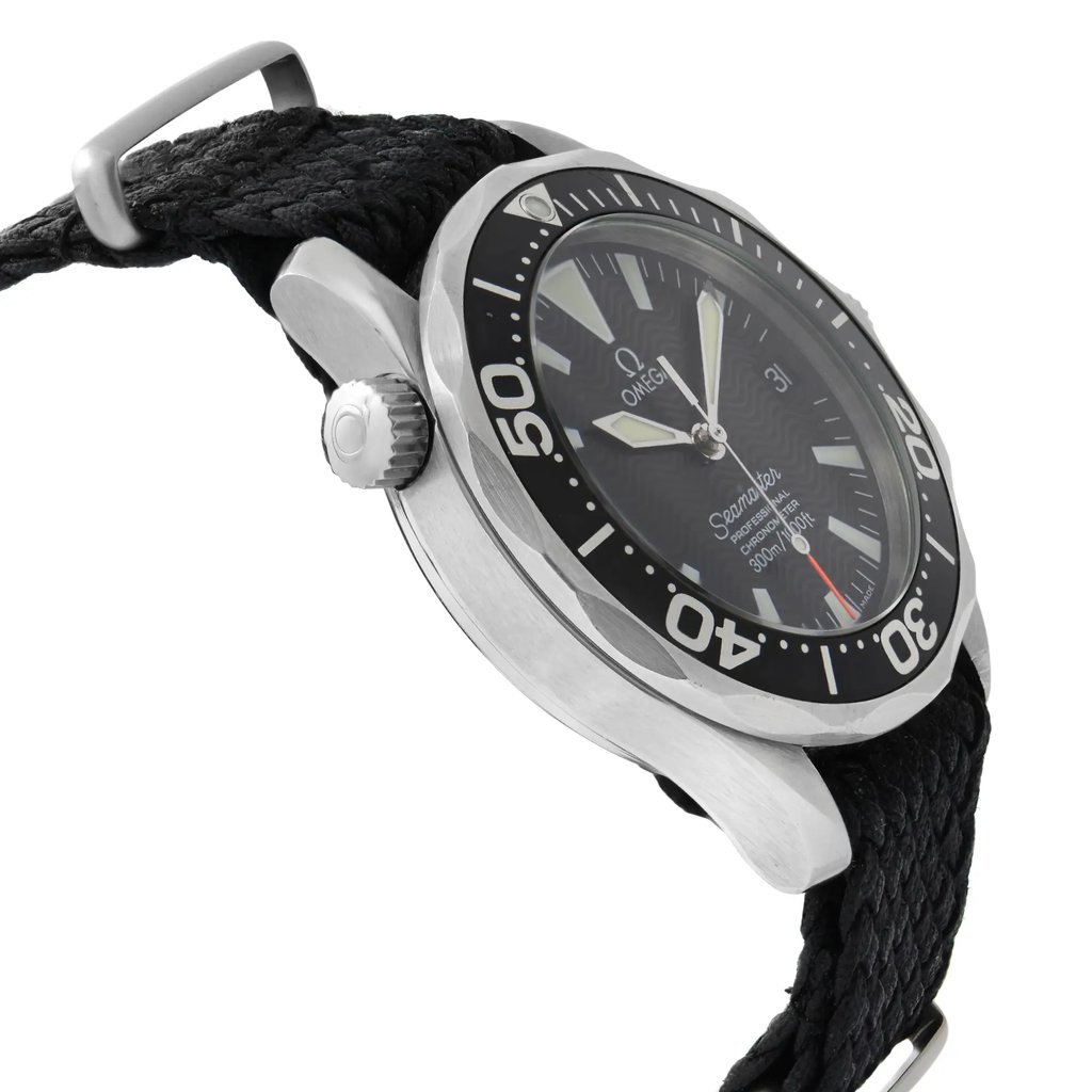 View Of Opposite Crown Facing Side Of OMEGA 2252.50.00 Stainless Steel Watch Pre Owned Condition