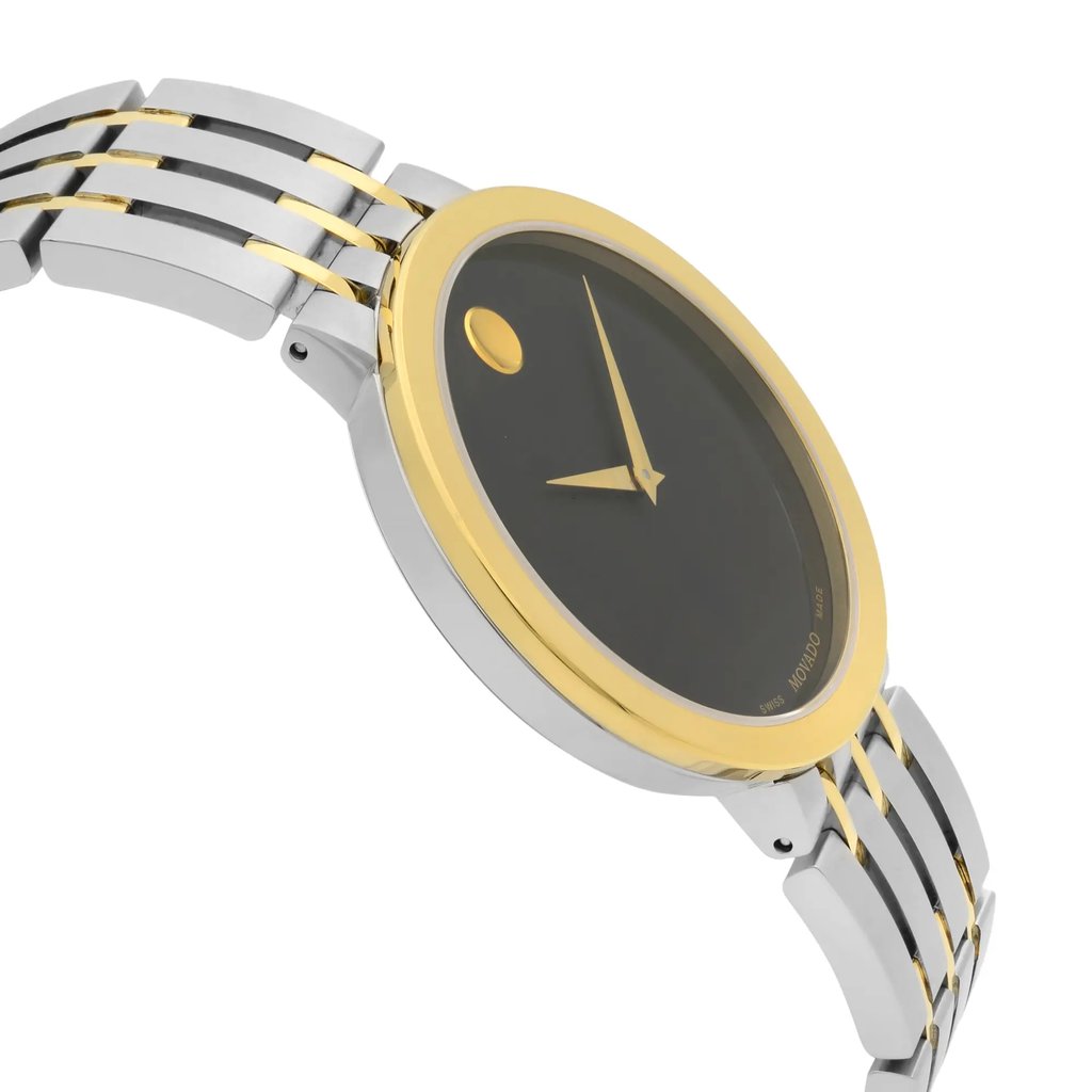 View Of Opposite Crown Facing Side Of Movado 607058 Stainless Steel Watch New With Defects Condition