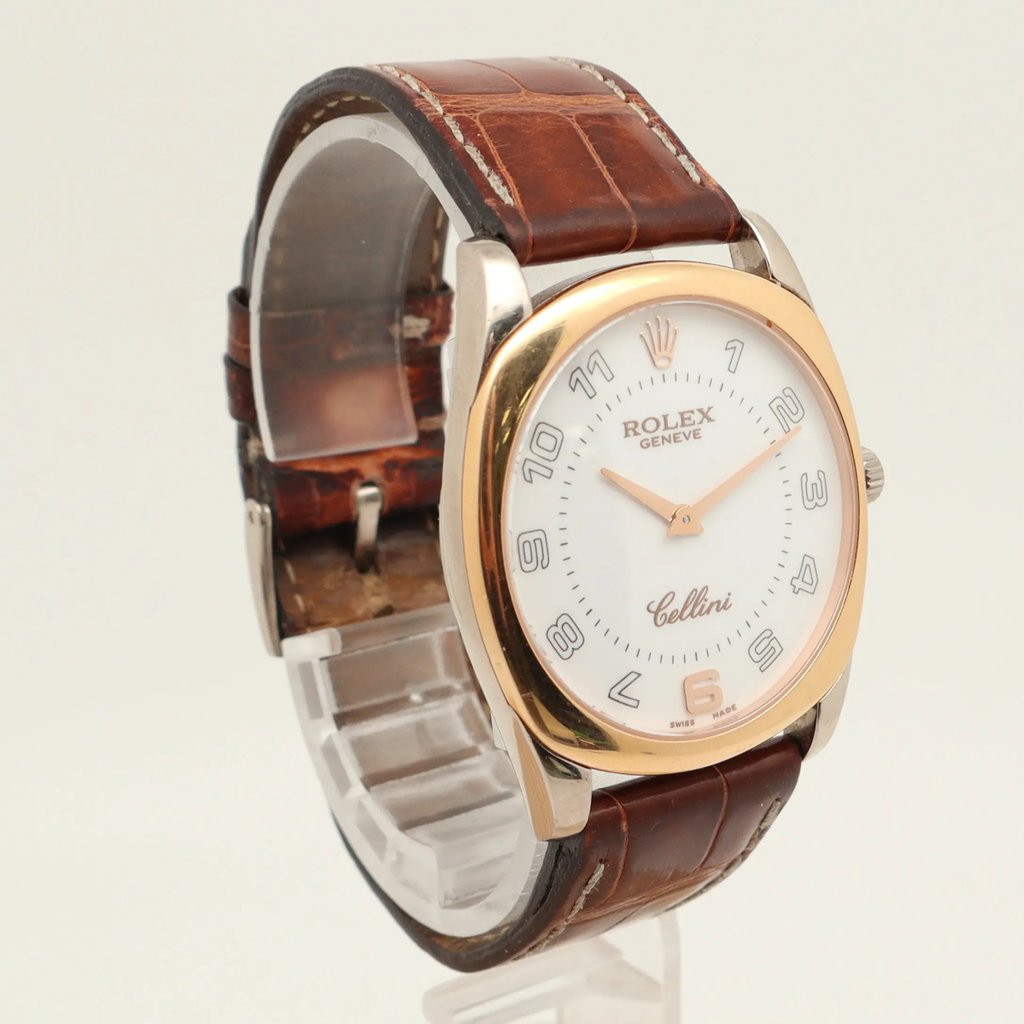 View Of Opposite Crown Facing Side Of Rolex 4233 White Gold Watch Pre Owned Condition