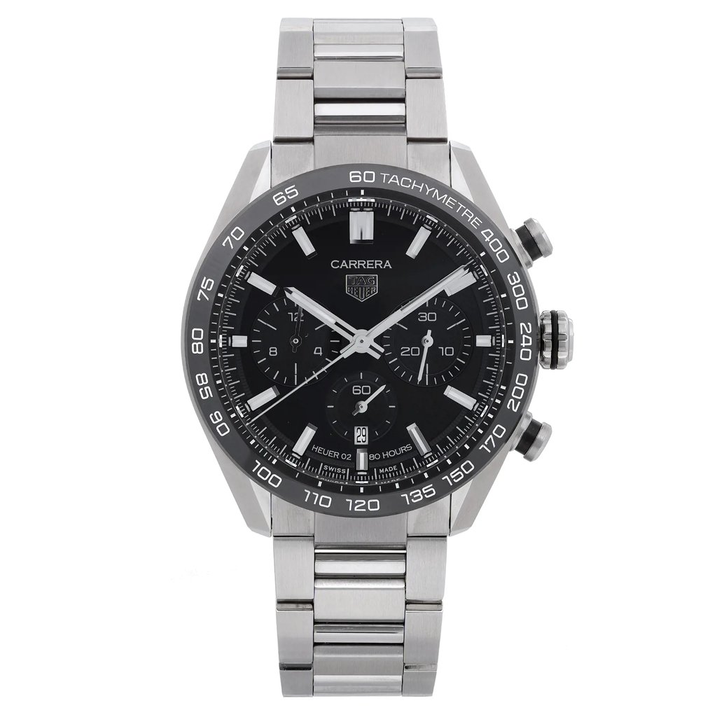 Front Full View Of TAG Heuer CBN2A1B.BA0643 Stainless Steel Watch Unworn Condition Excellent