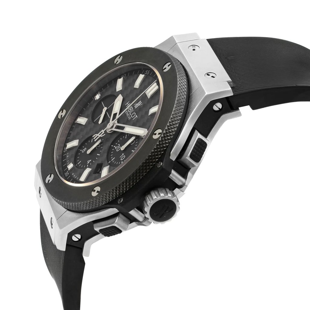 View Of Crown Facing Side Of Hublot 301.SM.1770.RX Stainless Steel Watch Display Model Condition