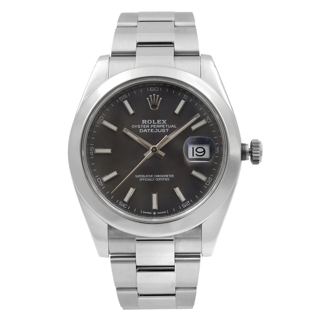 Front Full View Of Rolex 126300 Stainless Steel Watch Pre Owned Condition {Product Condition}