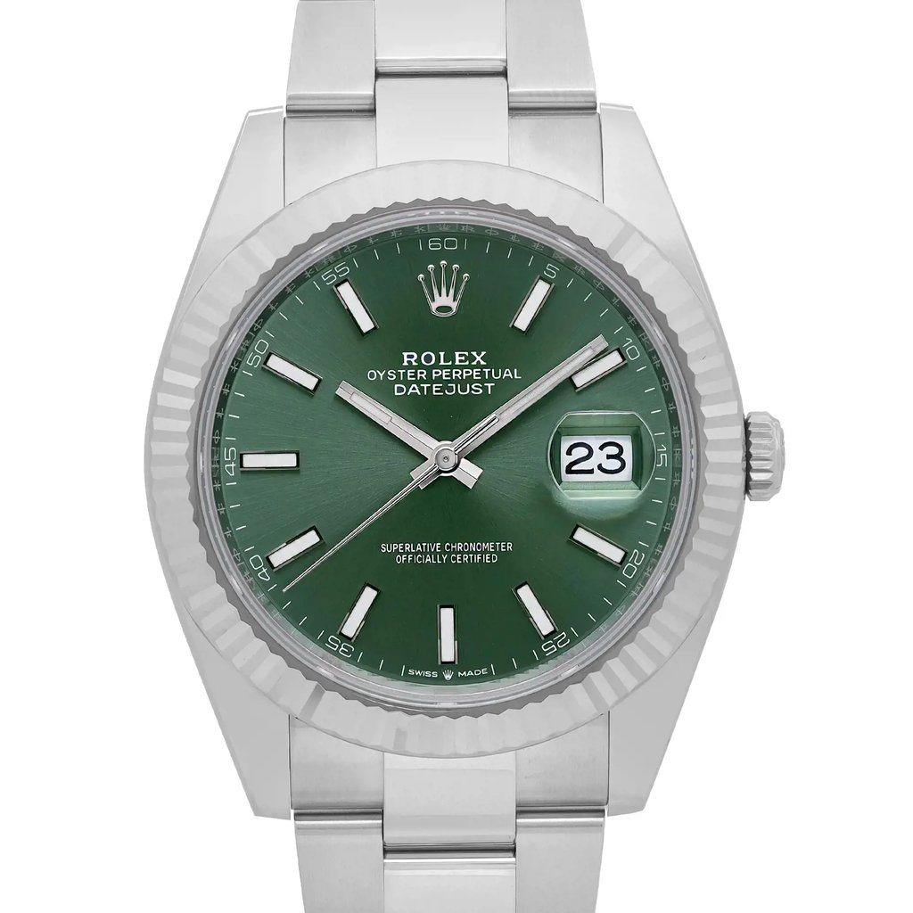 Up Close Front Facing Picture Of Rolex 126334-0027 Stainless Steel Watch New Condition