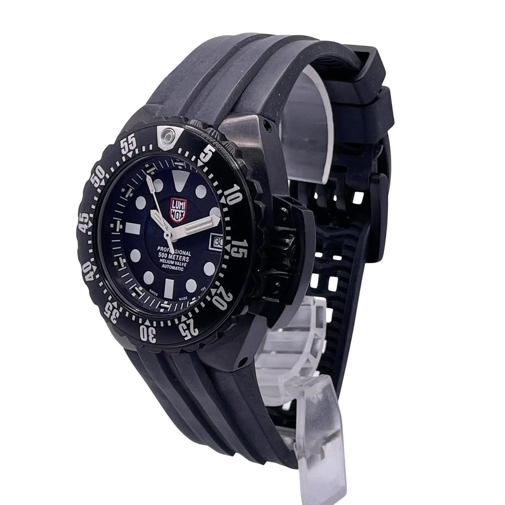 View Of Crown Facing Side Of Luminox XS.1511 Stainless Steel Watch New With Defects Condition