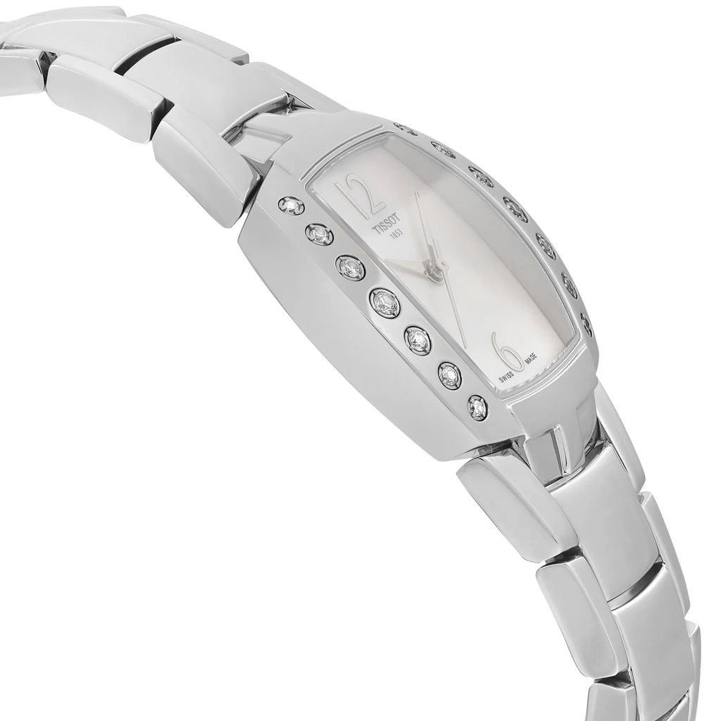 View Of Opposite Crown Facing Side Of Tissot T053.310.61.112.00 Stainless Steel Watch Display Model Condition