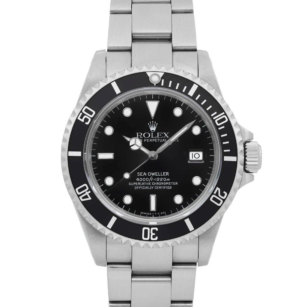 Up Close Front Facing Picture Of Rolex 16600 Stainless Steel Watch Pre Owned Condition