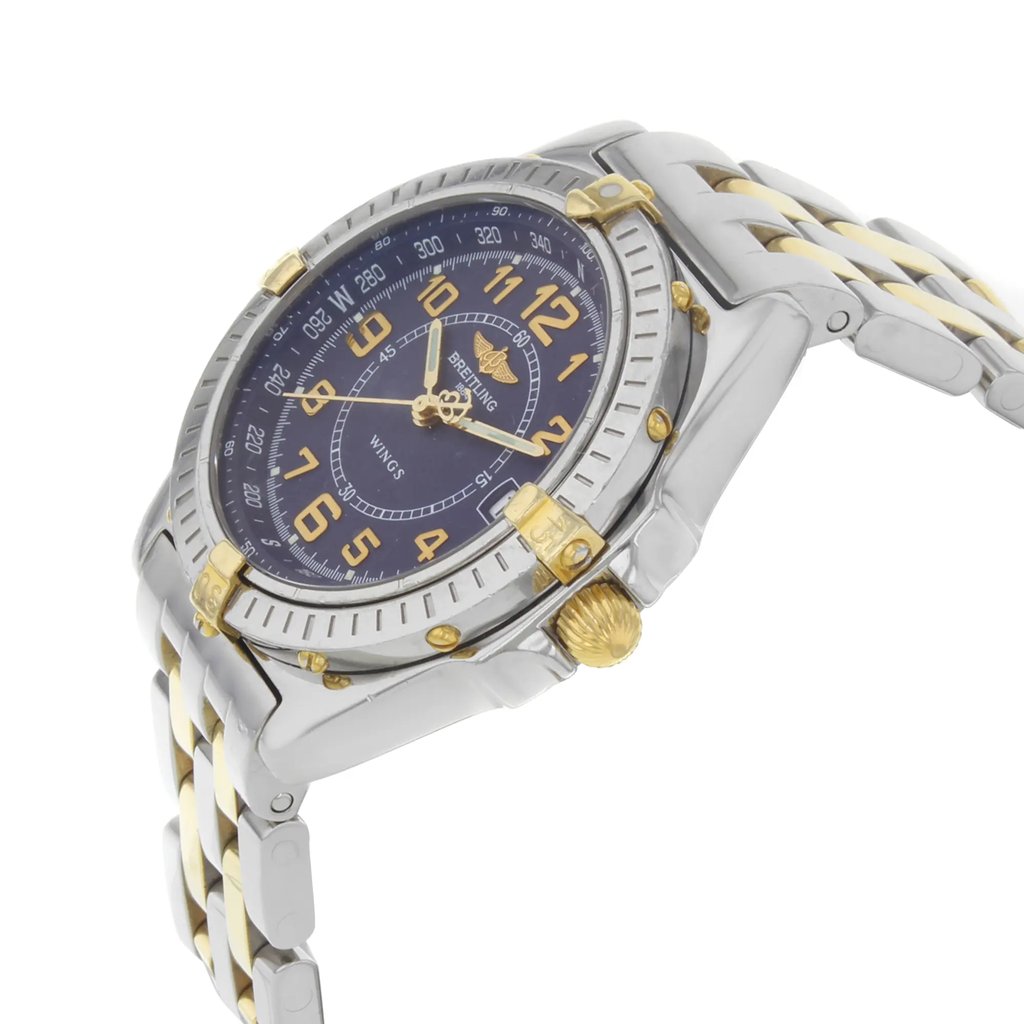 View Of Crown Facing Side Of Breitling B66050 Stainless Steel Watch Pre Owned Condition