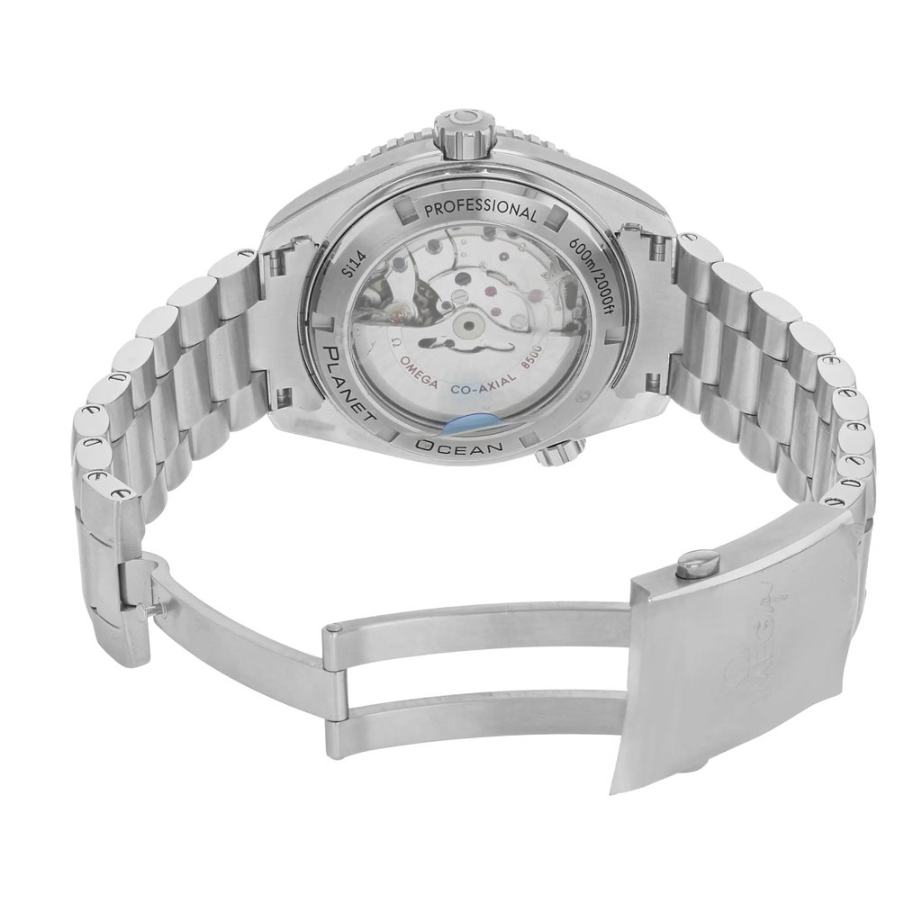 Back View Of {Caseback} Back Case And Open Stainless Steel Band Of OMEGA 232.30.46.21.01.003 Watch Unworn Condition