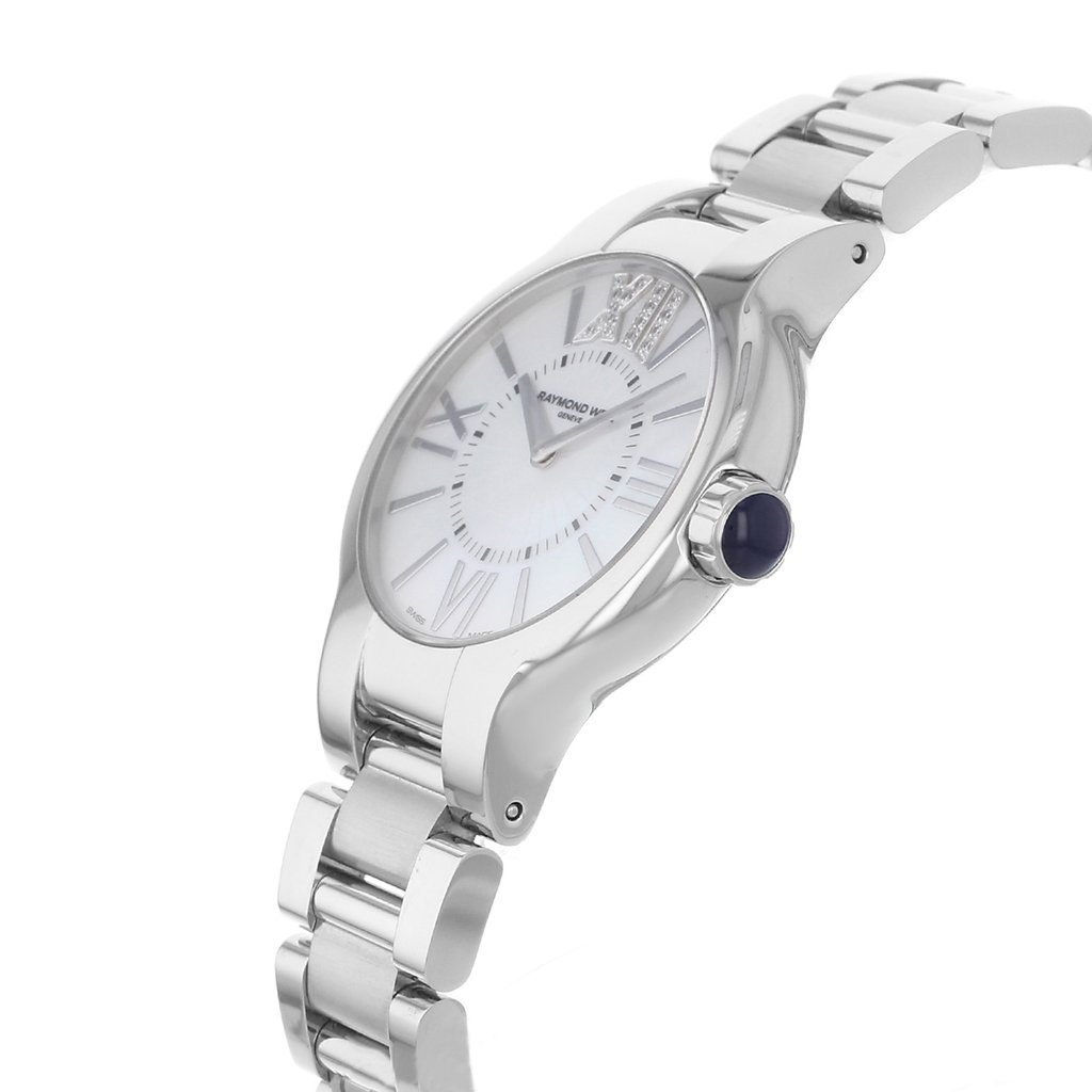 View Of Crown Facing Side Of RAYMOND WEIL 5932-ST-00990 Stainless Steel Watch Display Model Condition