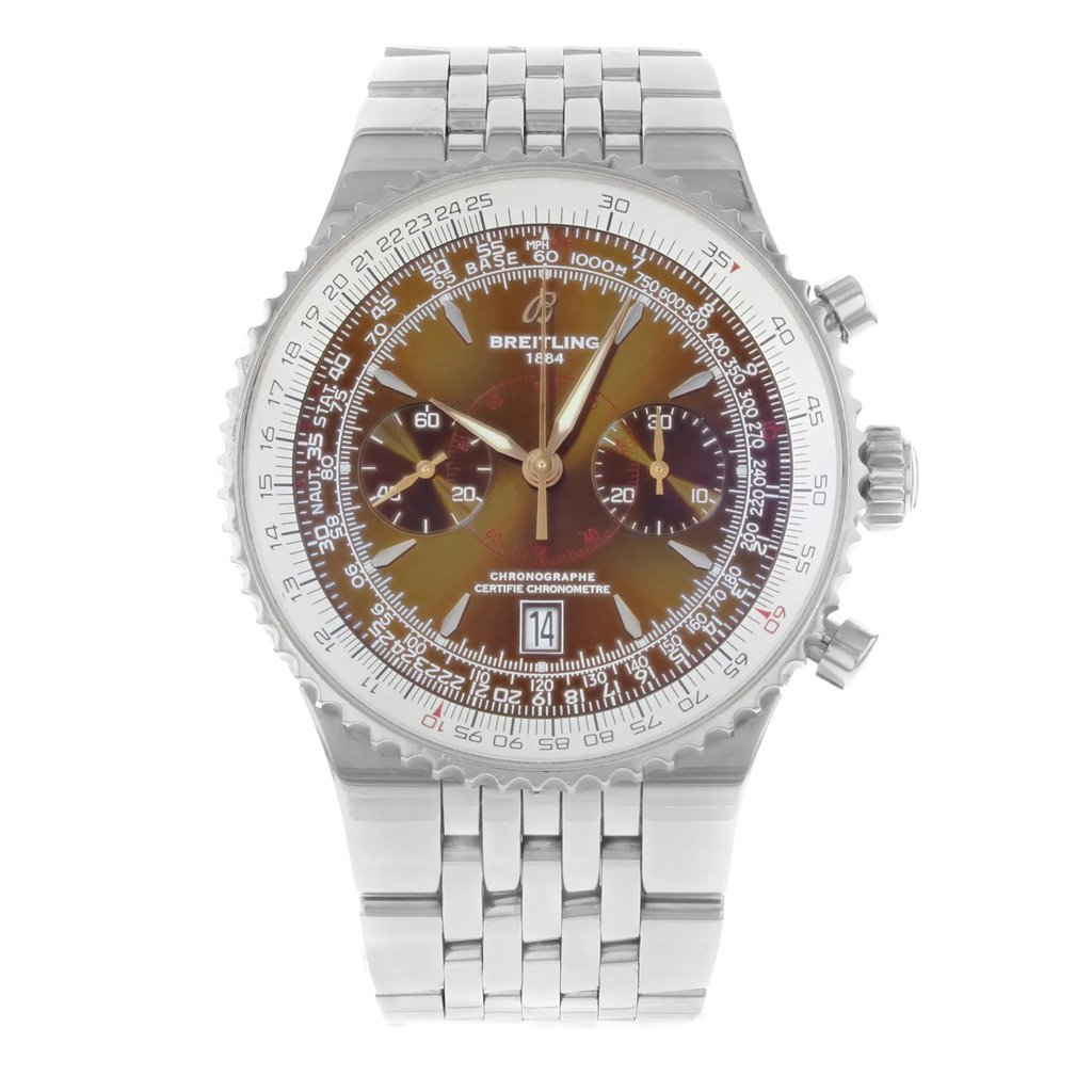 Front Full View Of Breitling A2334021/Q548-445A Stainless Steel Watch Pre Owned Condition {Product Condition}