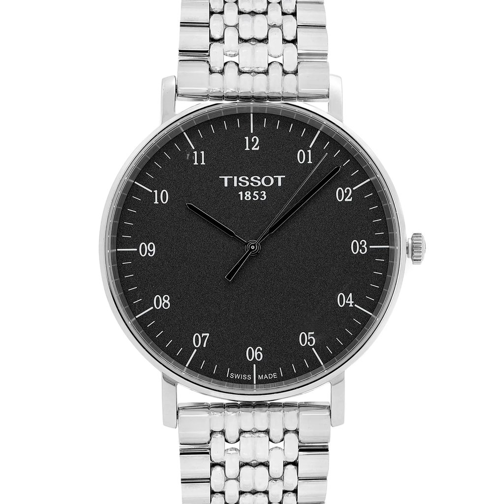 Up Close Front Facing Picture Of Tissot T109.610.11.077.00 Stainless Steel Watch New Condition