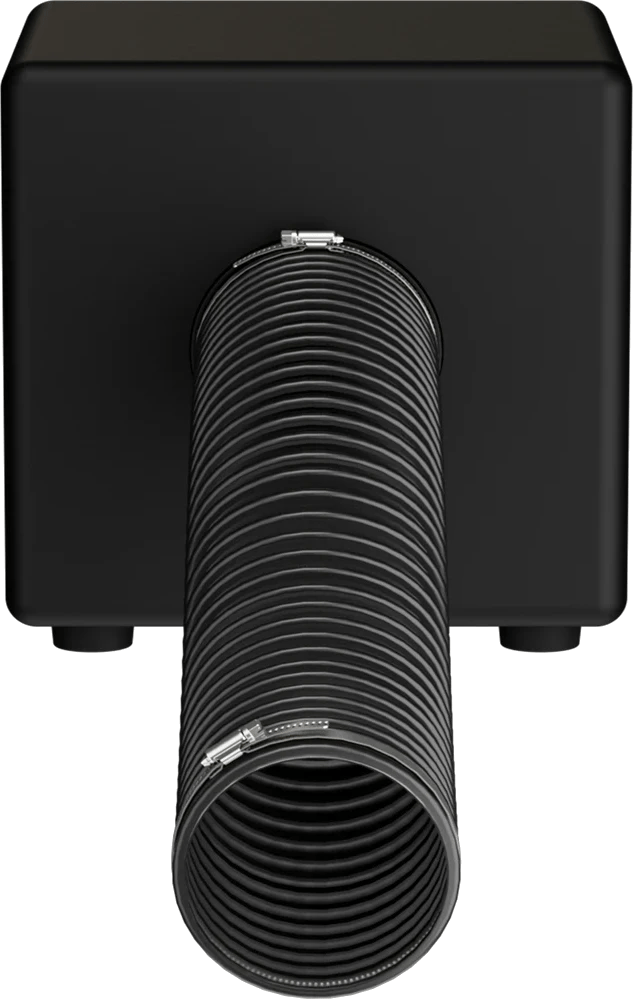 Frontansicht des Sonance PPX8-GITTER-M Subwoofers mit sichtbarem Anschluss.