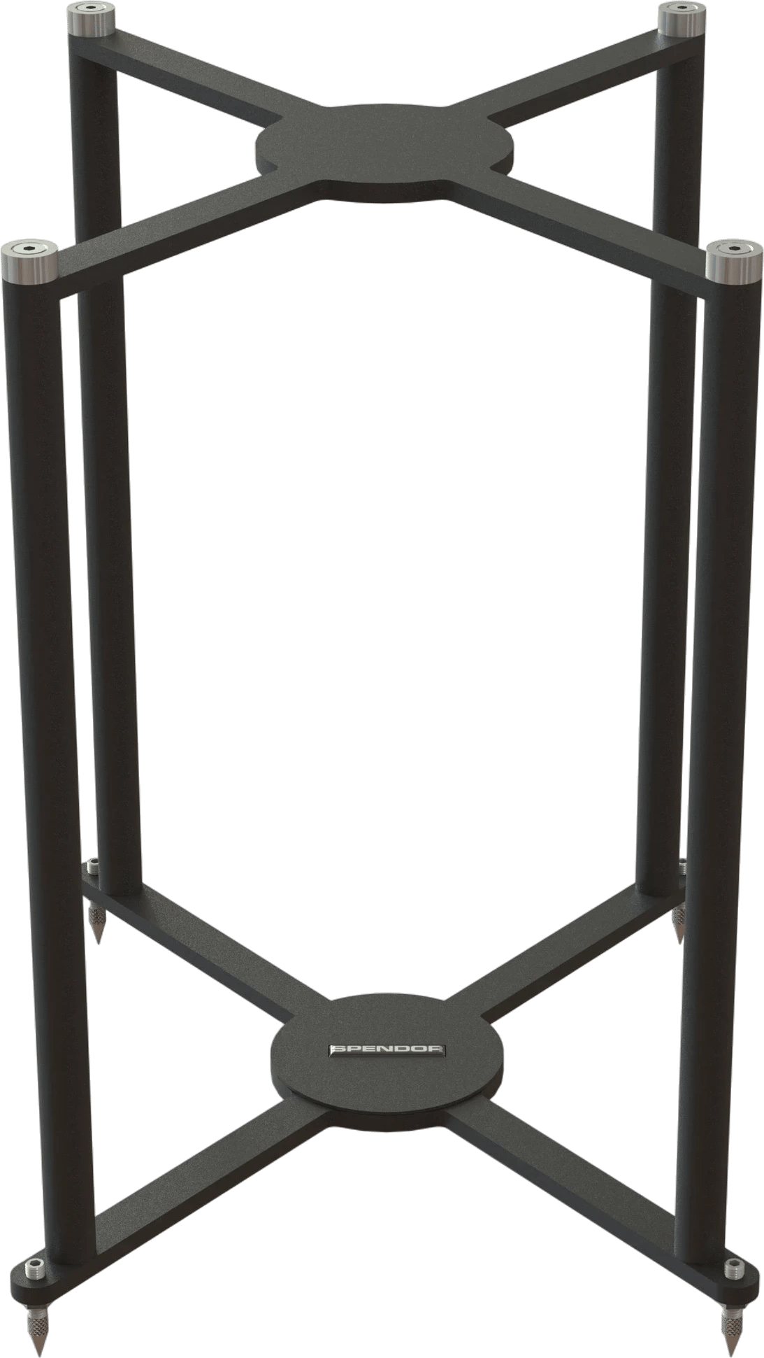 Frontansicht des Spendor Classic 2/3 Stand in Satin Black.
