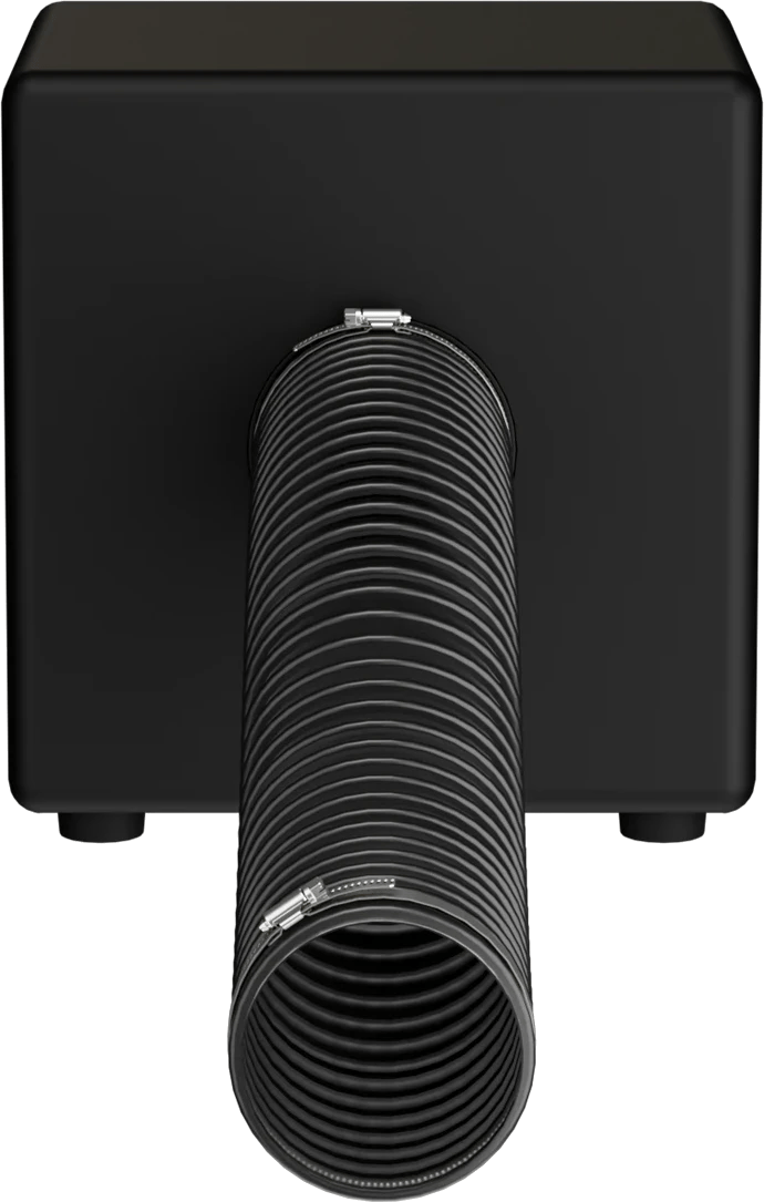 Frontansicht des Sonance PPX10 Subwoofers mit angewinkeltem Auslass.