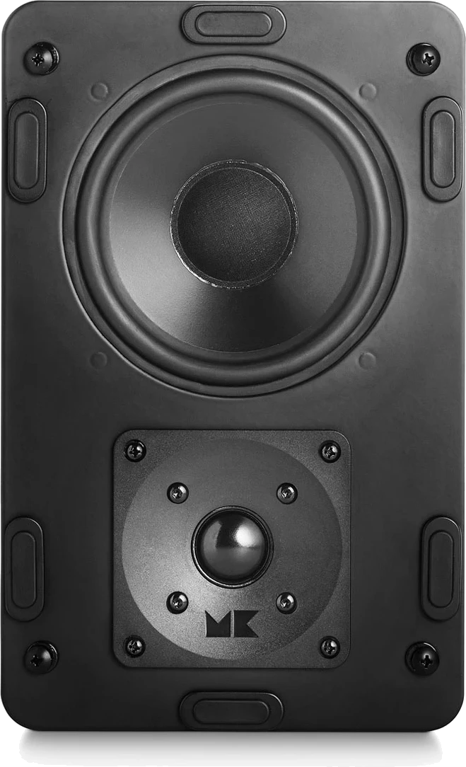 Frontansicht des M&K Sound IW85 In-Wall Lautsprechers, zeigt den Woofer und Hochtöner.