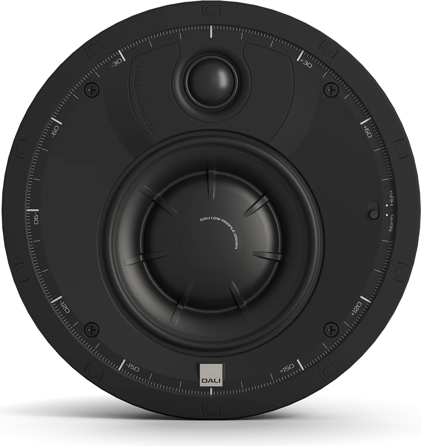 Vorderansicht des DALI PHANTOM K-60 LP in Schwarz.