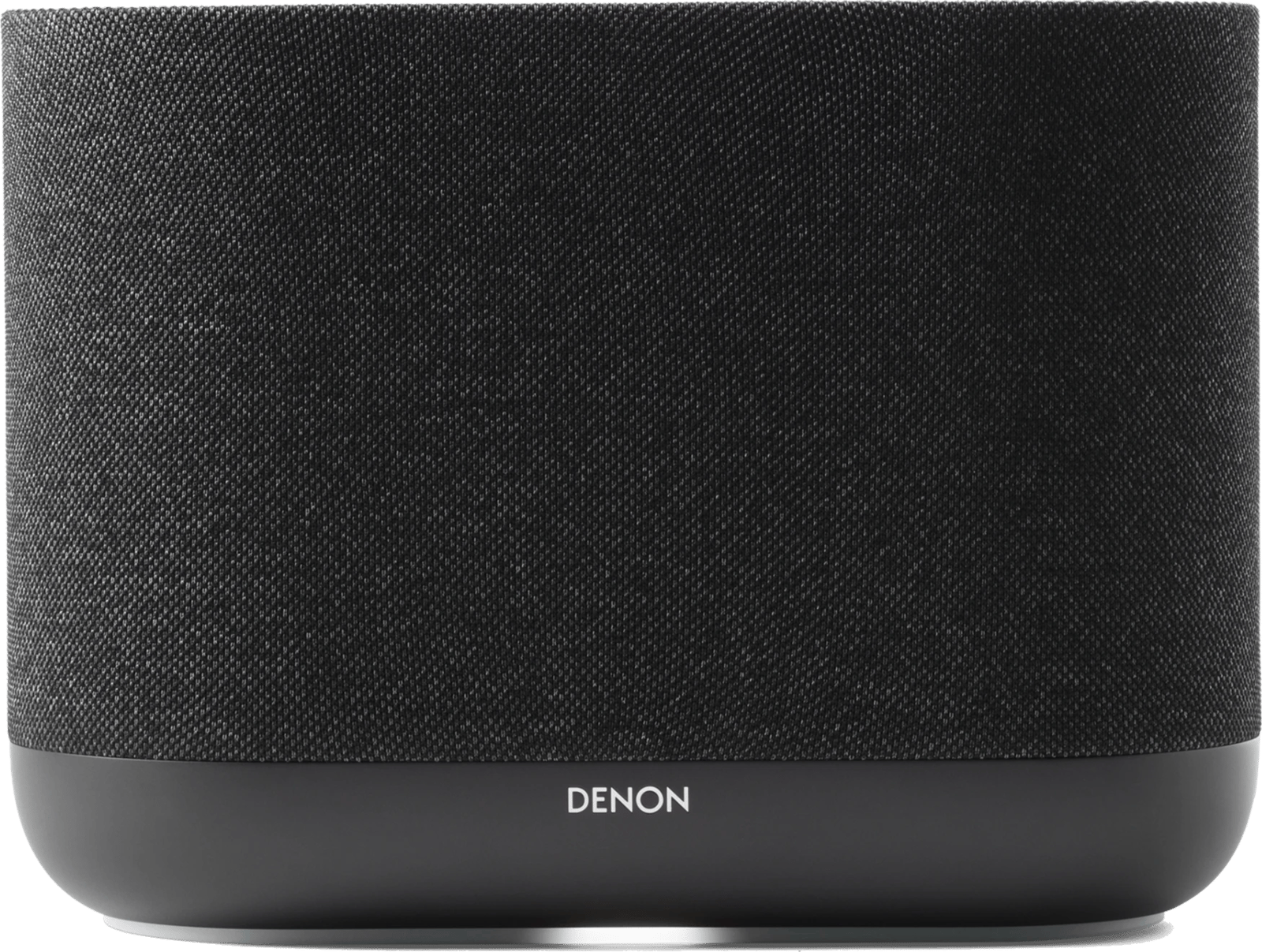 Frontansicht des Denon Home 400 Lautsprechers in Schwarz.