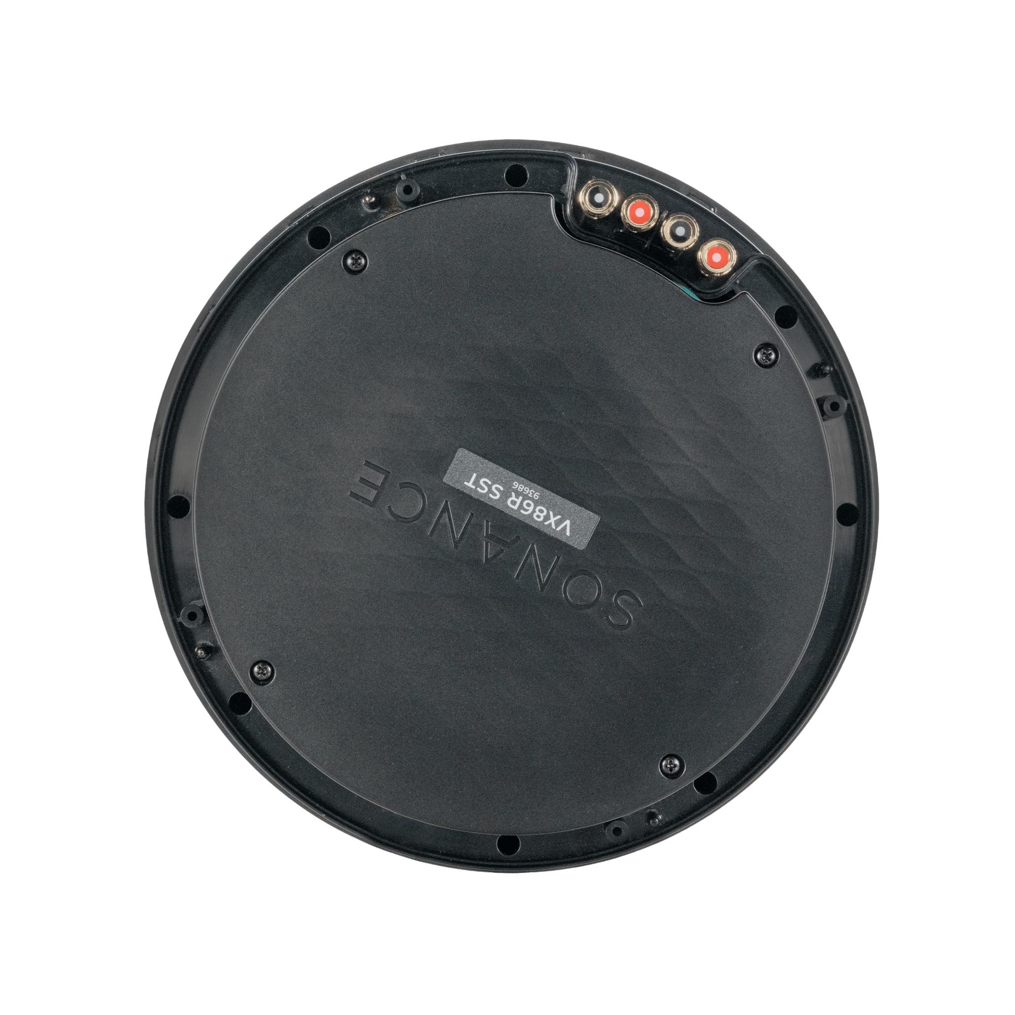 Rückansicht des Sonance VX86R SST Lautsprechers mit Anschlüssen.