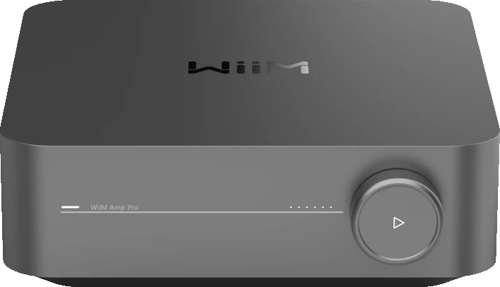 Frontansicht des WiiM Amp Pro Streaming-Vollverstärkers.