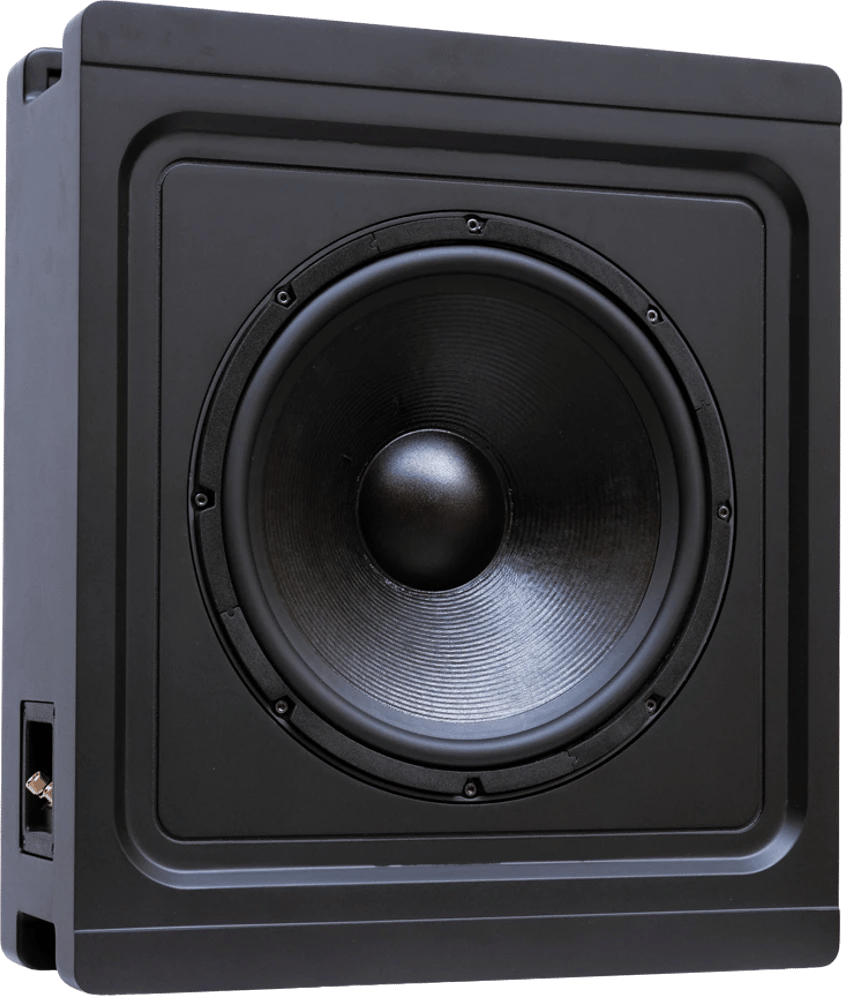 Procella Audio U15 passiver 15-Zoll-Subwoofer Vorderansicht mit sichtbaren Anschlüssen.