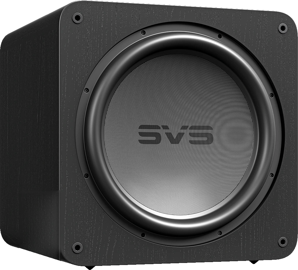Frontansicht des SVS SB-17 Ultra R|evolution Subwoofers in schwarzer Ausführung.