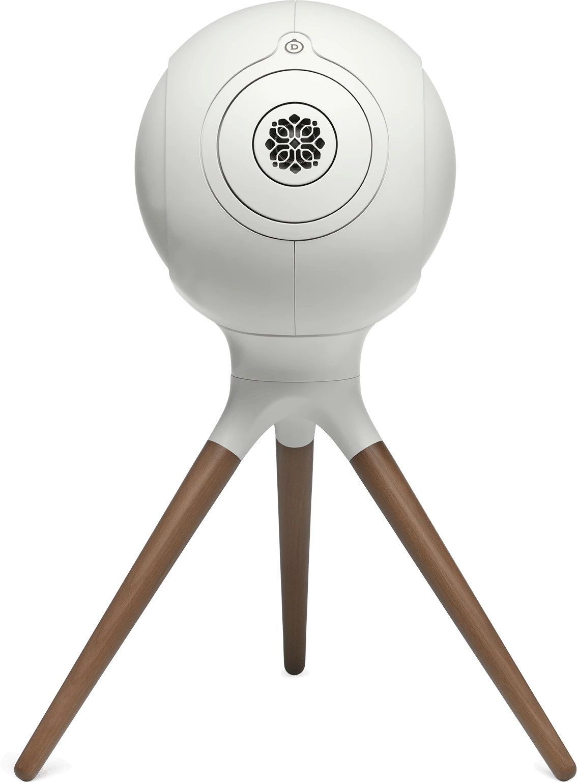 Rückansicht des Devialet Treepod für Phantom Ultimate 108 dB in hellperlmutt-Finish.