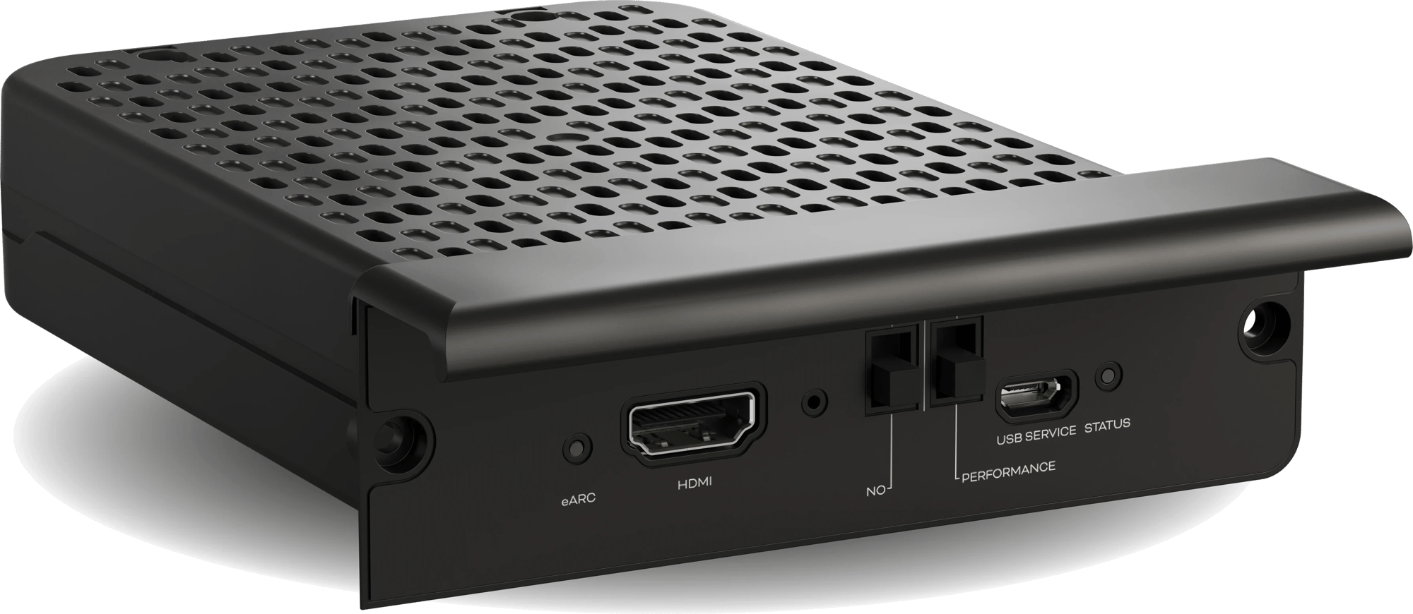 Rückansicht des DALI HDMI Audio Moduls mit HDMI- und USB-Anschlüssen.