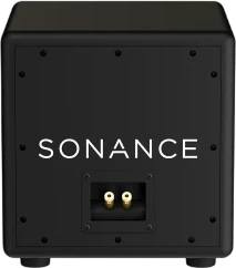 Rückansicht des Sonance PPX8 Subwoofers mit sichtbaren Anschlüssen.