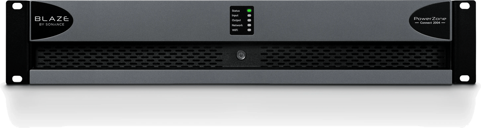 Frontansicht des Sonance PowerZone 3200 Verstärkers.