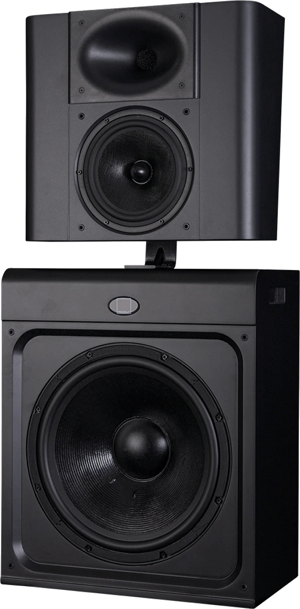 Procella Audio P815 Lautsprechersystem, Frontansicht.