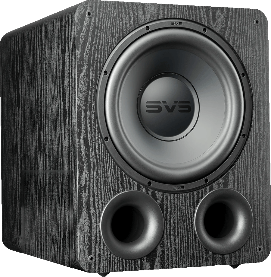 Frontansicht des SVS PB-1000 Pro Aktivsubwoofers in Asche-Finish.