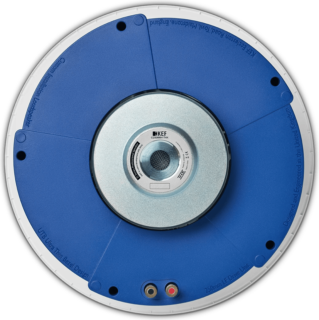 Rückansicht des KEF Ci250RRM-THX koaxialen Drei-Wege-Einbaulautsprechers.