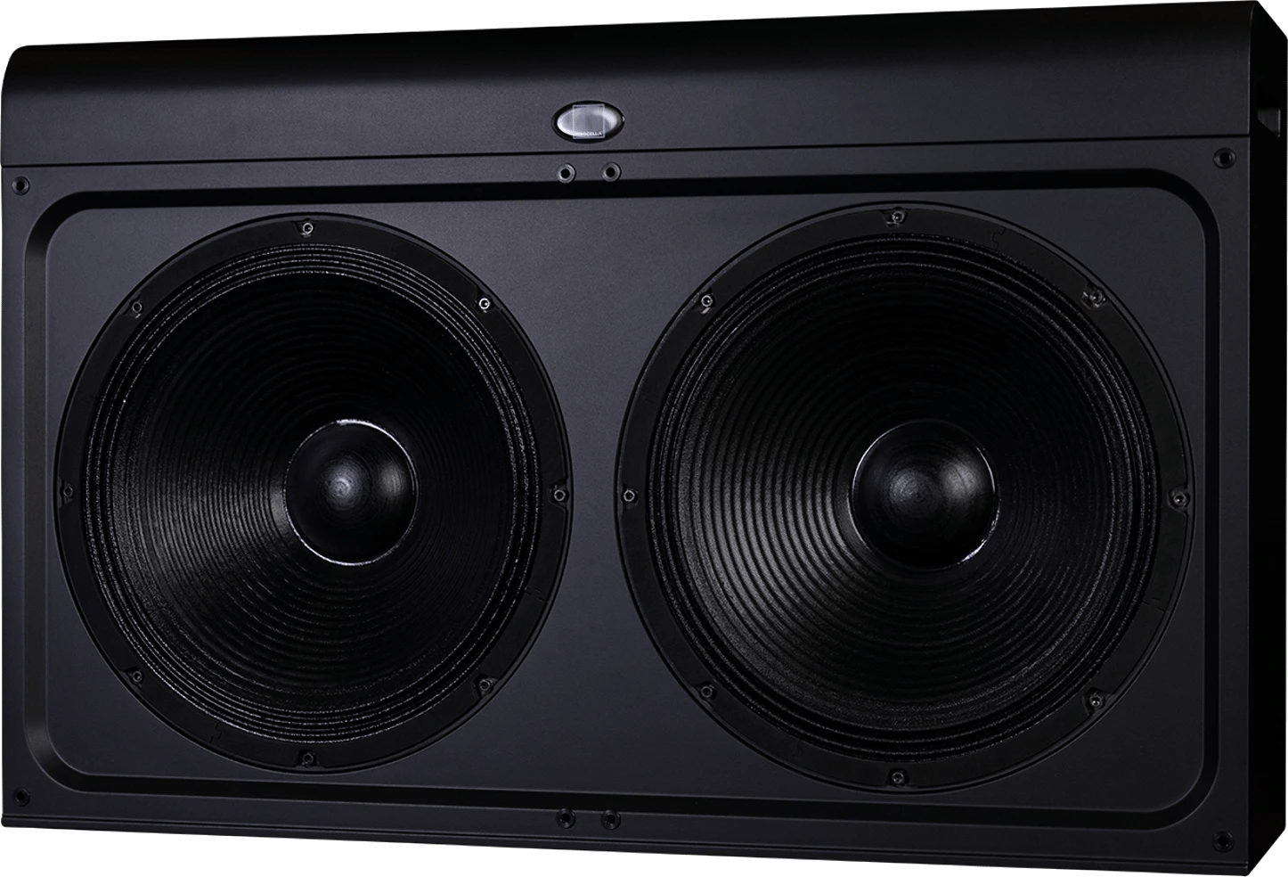 Frontansicht des Procella Audio P18 Passivsubwoofers mit zwei 18-Zoll-Treibern.