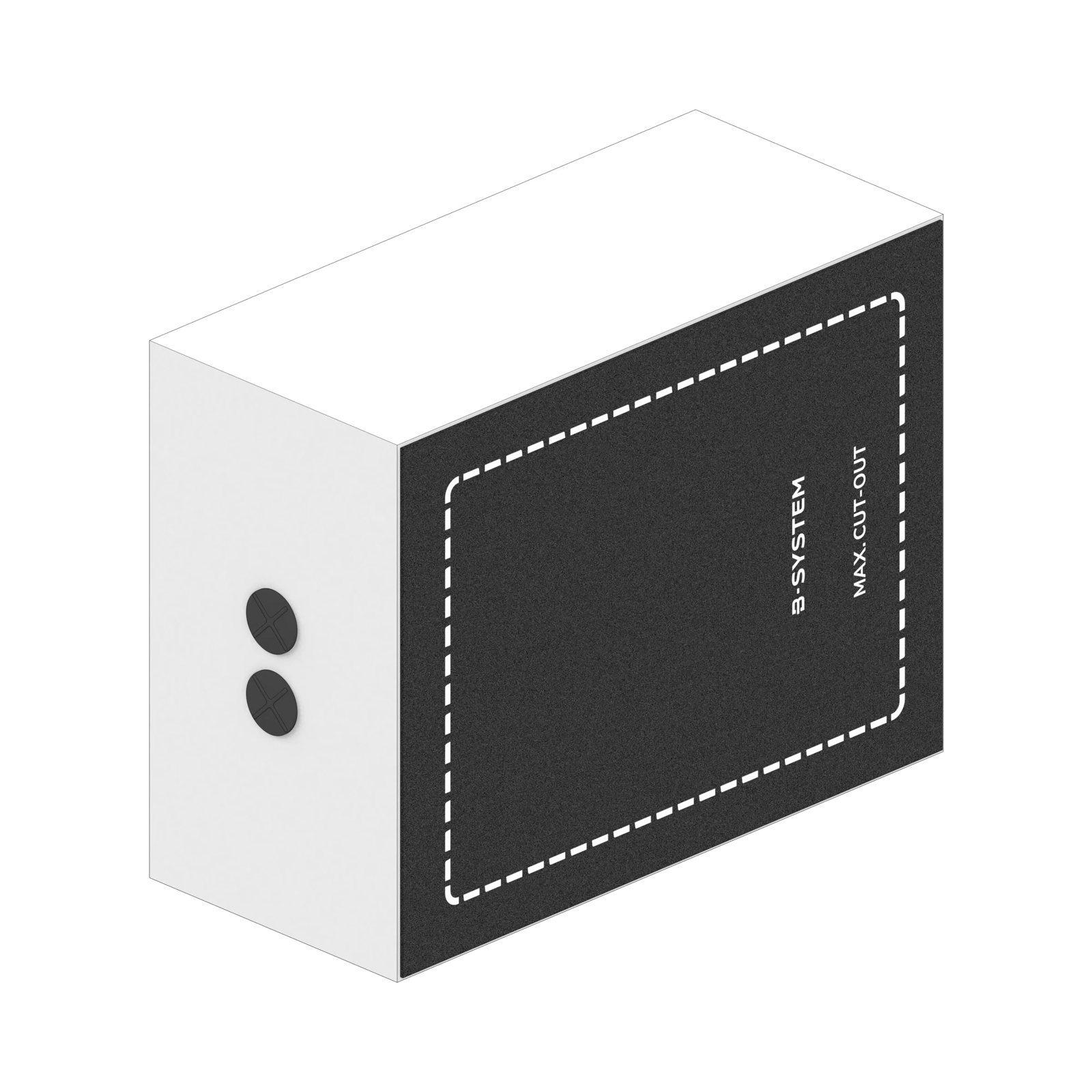 B-System Dryboxx M in Front-Rechts-Ansicht, zeigt das Design.