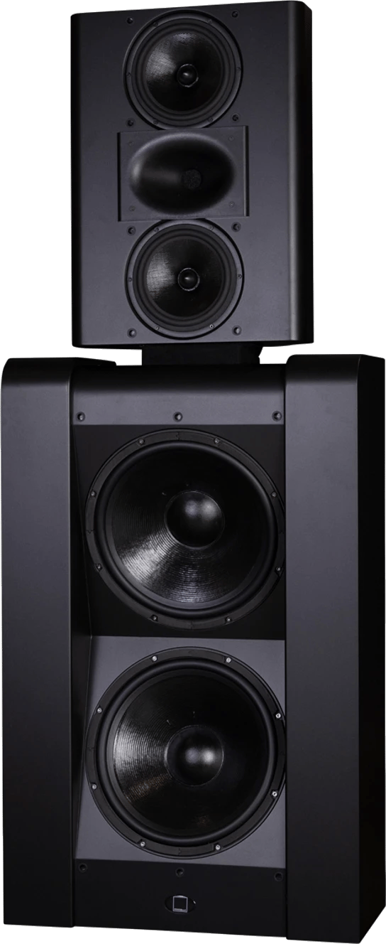 Procella Audio P880 Lautsprechersystem, Frontalansicht.