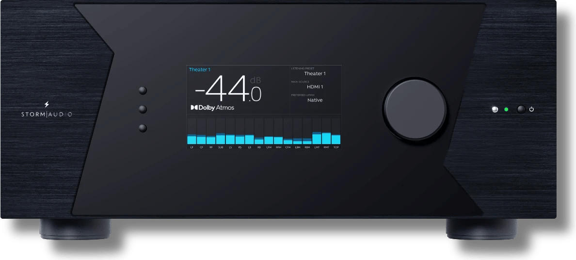 Frontansicht des Storm Audio ISR Fusion 20 integrierten Verstärkers.