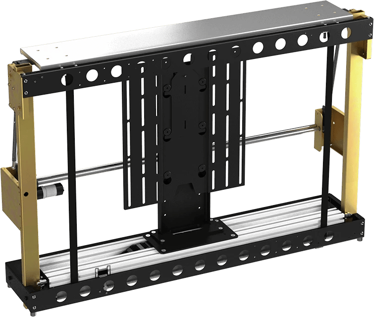 Frontansicht des Future Automation PL Display-Lift für 32–60" Bildschirme.
