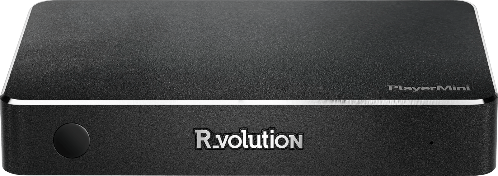 Frontansicht des R.Volution PlayerMini in Schwarz.