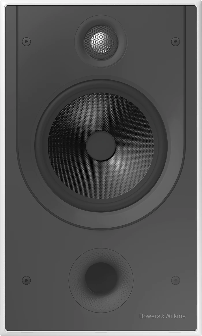 Frontansicht des Bowers & Wilkins CWM8.5 D in Schwarz.
